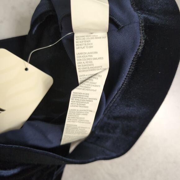 NWT Fabletics Oasis Twist-Front Velour Sports Bra - Navy Blue - Medium (8) - Picture 8 of 8